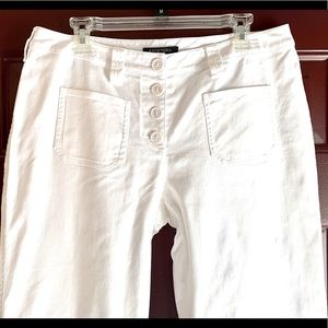 ETCETERA WHITE LOW WAIST WIDE LEG JEANS